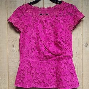 Deep pink lace top